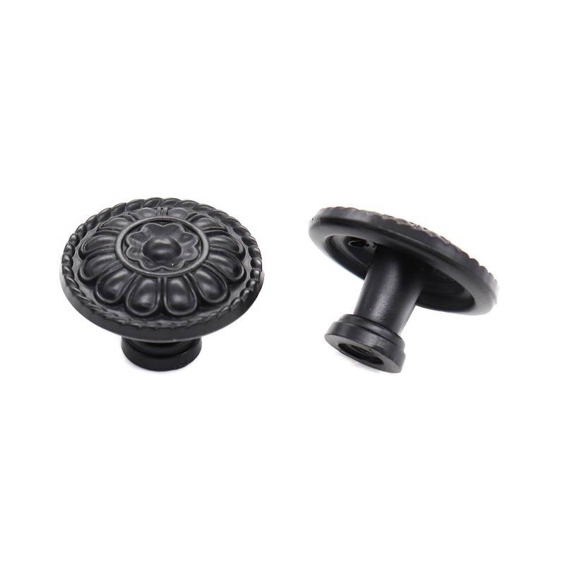 binifiMux 8-Pack 1.25" Black Vintage Drawer Dresser Dangle Knobs Pulls