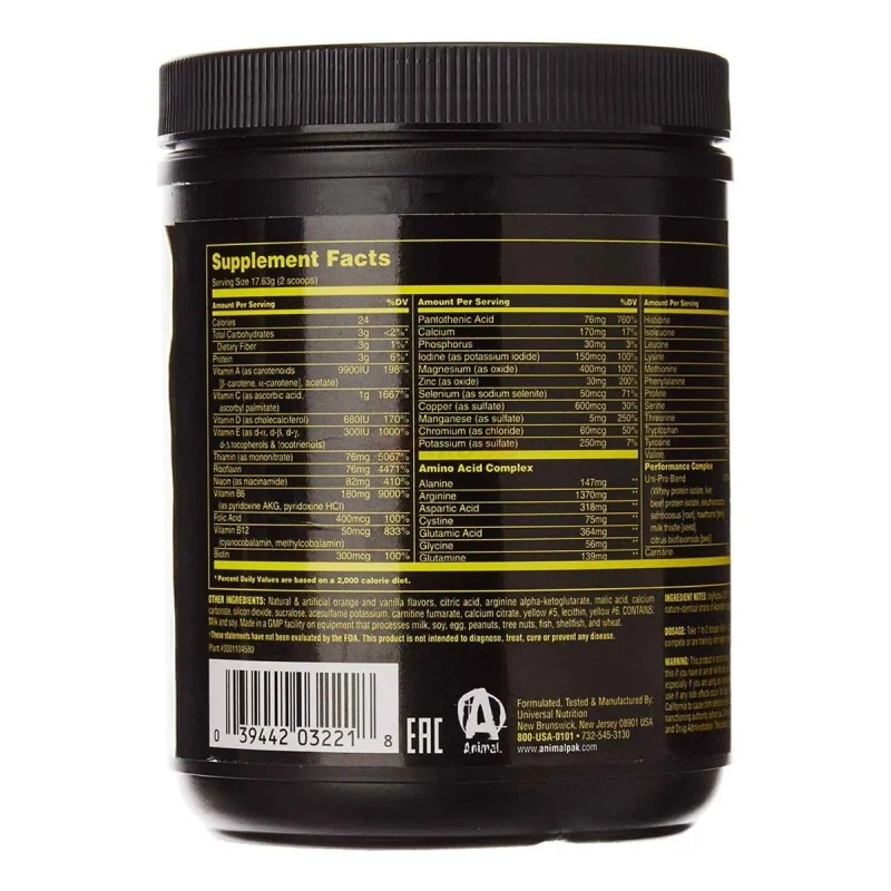 Multivitaminico Universal Animal Pak Powder 44 Scoops Sabor Orange