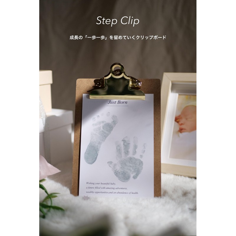 Moon Card Hand Paw Shape Clipboard Baby Stamp (Gold)