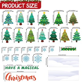Christmas Bulletin Board Classroom Decorations Winter Merry Christmas Bulletin Board Set Xmas Tree Snowflake Paper Cutouts for Holiday Christmas Classroom School Blackboard Wall Door Decoration