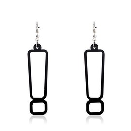 QLUYCKW Question Mark Exclamation Mark Exaggerated Drop Earrings Punk Acrylic Ruler Dangle Earrings Funny Jewelry for Women Accessories (!!)