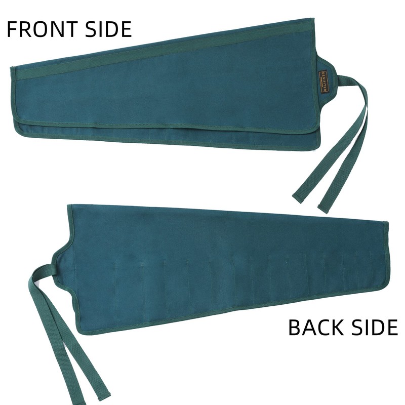 Tool Roll, Durable 16 oz Waxed Canvas Wrench Roll Bag,
