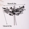 Missgrace Women Black Rhinestones Simple Hair Pins Headpiece Bride Wedding