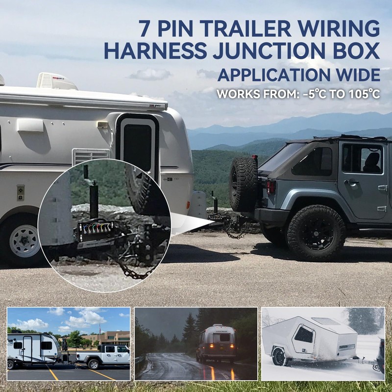 Gubrdfrsod 8 Ft 7 Pin Trailer Wiring Harness With 7