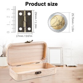 VIPMOON 17 x 29 mm Mini Hinges Bronze Foldable, Retro Craft Hinge Model Making with Screws for Crafts, Small Jewellery Boxes, Dollhouses, Pack of 30