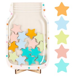 Reward Glass for Children Wooden Reward Glasses and Tags Reward Boards for Children Behavior Star Glass Training Device for Good Behavior with Wooden Holder