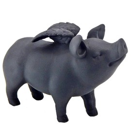 Bellaa 26096 Whimsical Flying Pig Statue 5 Inch Tall