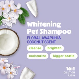 TropiClean Whitening Dog Shampoo, Professional Dog Shampoo, Whitening & Brightening, For All Coat & Color Types, Puppy Safe, Made in USA, 2.5 Gallon