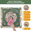 Noise-Reducing Mahjong Mat,31.5"x31.5" Portable Tablecloth for Mahjong,Green Floral and Birds
