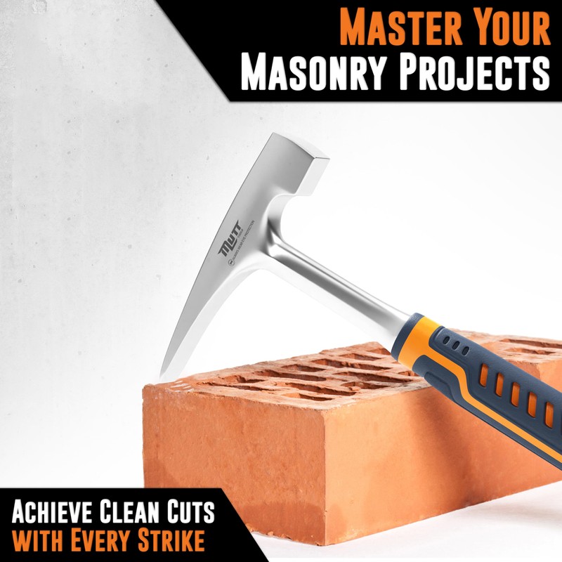Mutt Tools Professional Brick Hammer - 20oz Heavy Duty Masonry