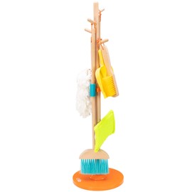 Fat Brain Toys Sweep, Scrub, and Shine Cleaning Set - Wooden Pretend Play Set, Ages 3+