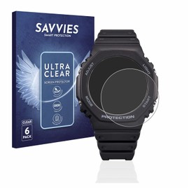 Savvies 6 Pack Screen Protector compatible with Casio G-Shock GA-B2100 Protection Film Clear