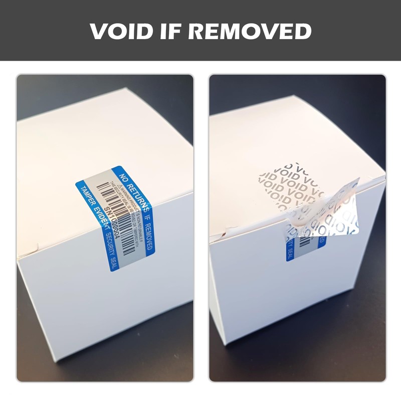 Barcode Security Labels Dumb Silver PET Warranty Void Sticker with