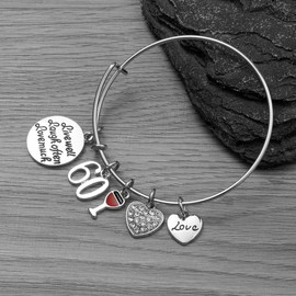 Infinity Collection 60th Birthday Bracelet, Birthday Gifts for Women, Live Well, Laugh Often, Love Much Jewelry, 60th Birthday Gift Ideas, One Size, alloy