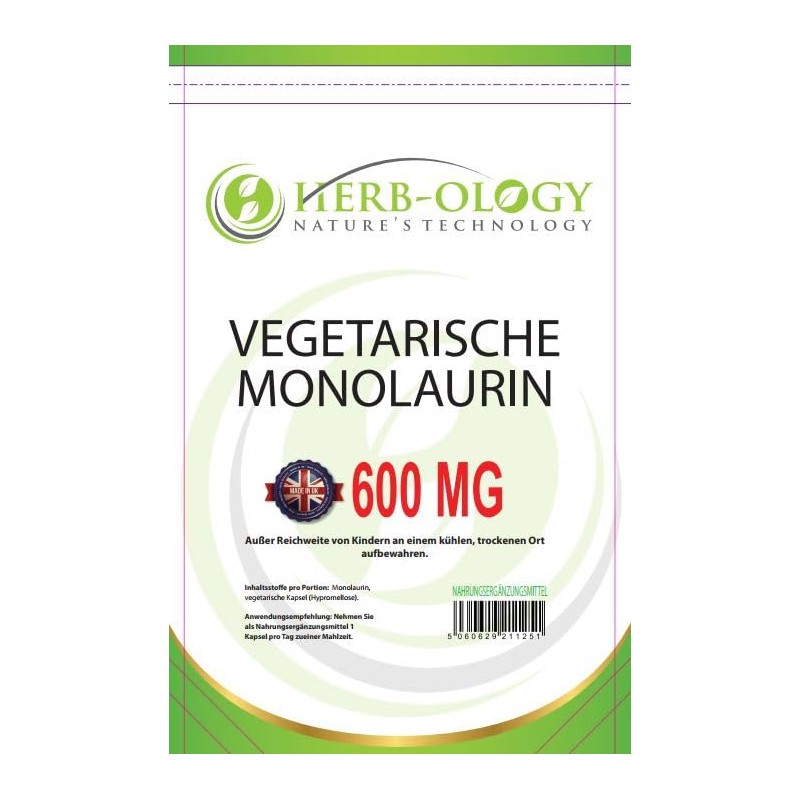 HB Monolaurin | 60 High Strength Monolaurin Capsules - 600mg