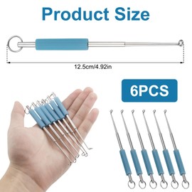 Lunpoem 6PCS Stainless Steel Fishing Unhooking Disgorger Durable Rust Resistant Fishing Hook Remover Essential Fishing Accessories For Safe And Easy Hook Extraction During Sea And Freshwater Fishing