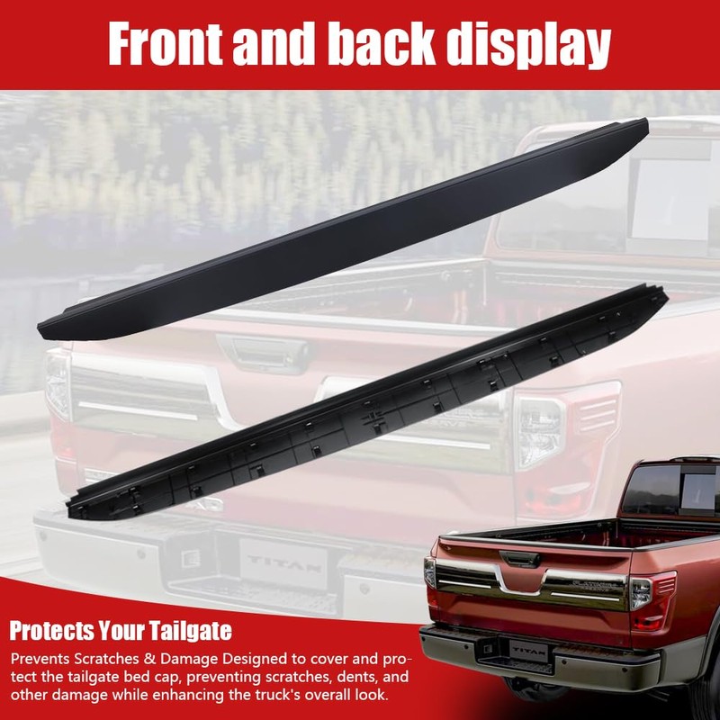 Rear Tailgate Bed Cap Molding Cover FIT 2017-2021 Nissan Titan