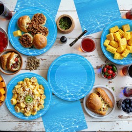 40 Pcs Ocean Plates and Napkins Sets - Under The Sea Party Supplies Tableware, Blue Disposable Paper Plates and Napkins Kit for Summer Ocean Themed Party Decorations Birthday Table Decor, Serves 20