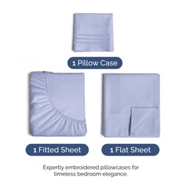 CGK Unlimited Twin Size 3 Piece Sheet Set - Comfy Breathable & Cooling Bed Sheets Set - Hotel Luxury Bedding for Women, Men, Kids & Teens - Deep Pockets, Easy-Fit, Super Soft & Wrinkle Free - Oeko-Tex - Lavender