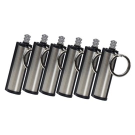 6PCS Fire Starter Lighter Waterproof Flint Match, Permanent Match with Keychain Outdoor Camping Survival Refillable Lighter(Without Fluid) (6)