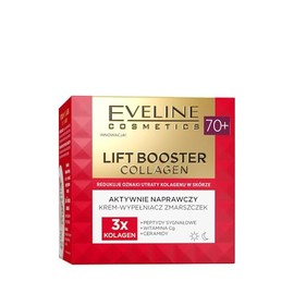 Eveline Cosmetics Lift Booster Collagen Wrinkle Filler Cream 70+ - Advanced Repair Therapy with 3 Collagen Types, Vitamin Cg, Peptides & Ceramides for Mature Skin