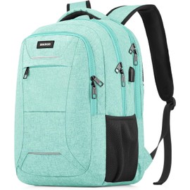 BIKROD Men's School Backpack Boys Teenagers Laptop Bag with USB Charging Port Work Travel Waterproof Backpack with Anti-Theft Bag, 20-35 L, teal, Rucksack Backpacks