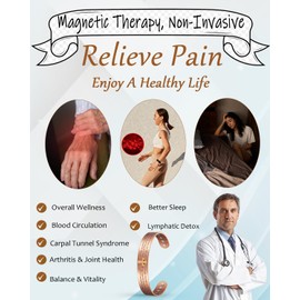 EnerCoppeX Copper Magnetic Bracelet for Women - Detox Jewelry with 3500 Gauss Magnet, Adjustable Cuff Bangle (Type-S)