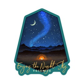 Die Cut Sticker Yosemite, California, Dark Sky Park, Enjoy The Night Sky, Contour Vinyl Sticker 3 to 6 inches, (Waterproof Decal for Cars, Water Bottles, Laptops, Coolers), Large