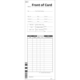 1000 Lathem 7000E and 7500E Time Clock Cards, E79 Compatible