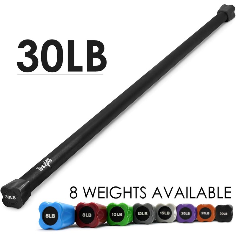 Yes4All Total Body Workout Weighted Pilates Bar, Body Bar For