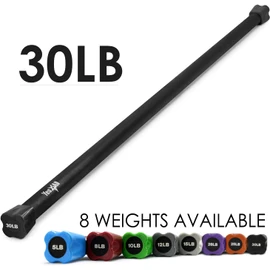 Yes4All Total Body Workout Weighted Pilates Bar, Body Bar For Exercise, Therapy, Aerobics, and Yoga, Strength Training, 30lbs