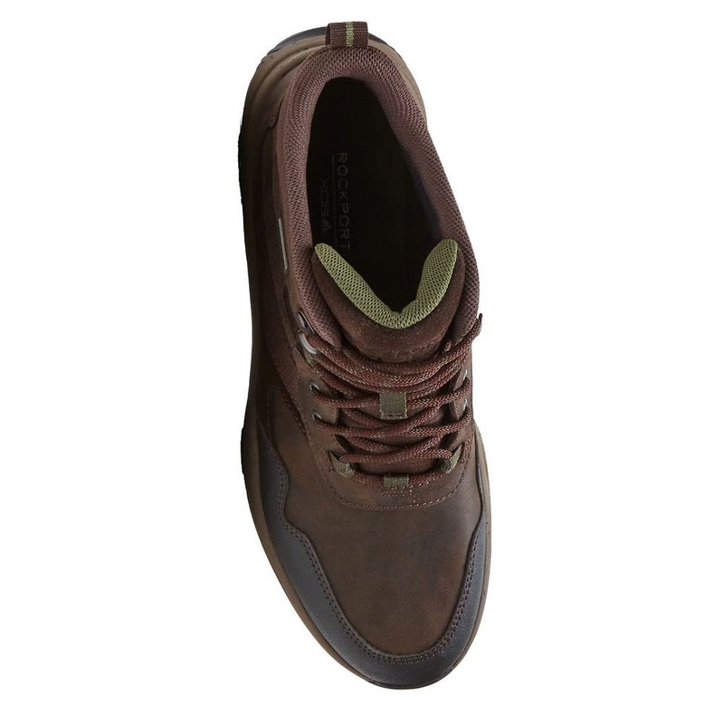 Rockport Men's XCS Pathway Waterproof MidBoot Hiking Boot, Java Leather/Suede/Ripstop,