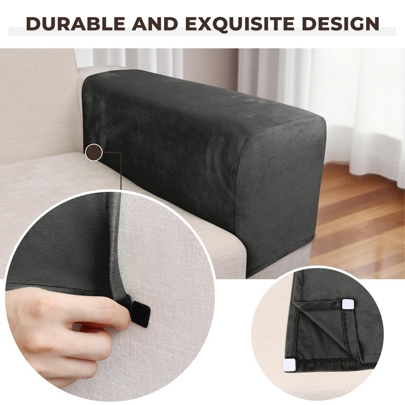 Taque Couch Arm Covers 2 Pcs Sofa Armrest Covers Stretch