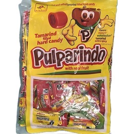 de la Rosa Pulparindo Tamarind Filled Hard Candy Mix 68 Pcs Mango Watermelon Picante 12 oz