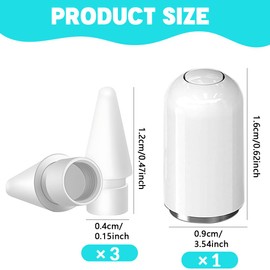 NOPKESV Pack of 3 Caps for Ap*e Pe*il, Accessories for Ap*e Pe*il, Tips for Ap*e Pe*il, Holder for Ap*e Pe*il (2 Pieces White Cap, 1 Piece Tips Compatible)