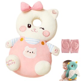 AUEPLCIO Baby Head Protector Backpack for Crawling & Walking Adjustable Safety Toddler Head Protection with Knee Pads (Style B)