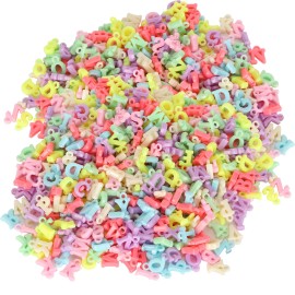 Unbranded 500Pcs Spacer Beads Colored Letter Plastic Hair Band Pendant Perforated GXBR