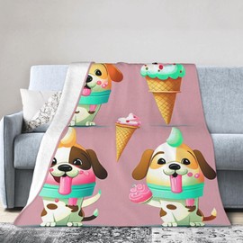 E-RIDES 100x125CM Dog Theme Blanket, Animal Print Throw, Soft & Cozy for Adults & Kids, Unique Birthday Gift Blanket, Perfect Home Decor Blanket, Ideal for Couch, Bed, Office, Travel, All Seasons