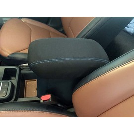 Car Console Covers Plus Made in USA Designed for Ford Maverick 2022-2025 Neoprene with Accent Stitching Auto Armrest Center Console Cover Protector BLK w/Blue