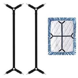 2 Stück 70-277cm Betttuchspanner,Matratzenklammern mit Langen Spannbändern,Bettlakenspanner Verstellbar,Elastische Bettlakenspanner,Elastische Spannbettlaken Halter für Bettlaken, Matratze,Sofa,usw.