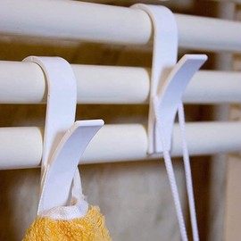 MUYAPAY Pack of 8 Bathroom Radiators, Towel Rails, Hooks for Towel Radiators, Electric Towel Rail, Clothes Airer Accessories for Hanging Towels, Bath Towels (White)
