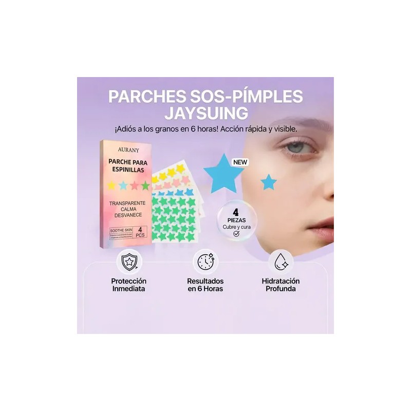 Parches Para Acné Y Espinillas Forma Estrella Aurany 4pcs