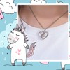 Lanqueen Unicorn Necklace for Girls Crystal Heart Pendant Necklaces Unicorn