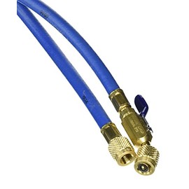 Yellow Jacket 29425 Plus II 1/4" Hose with Ball Valve for R410A, 60", Blue