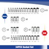 WORKPRO 39-Piece Drive Socket Set 1/4'' & 3/8'', CR-V Metric