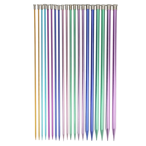 Long Knitting Needles, 10 Pairs Aluminum Knitting Needles Set with