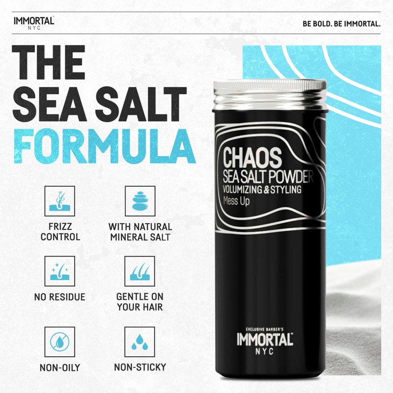 Immortal NYC 'Chaos' SEA SALT' TEXTURE/VOLUME POWDER- Flexible Extra Strong