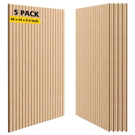 Acoustic Panels,5 Pack Sound Panels Noise Reducing for Walls,48"x12"x0.4" Soundproof Wall Panels,High-Density Acoustic Wall Panels,Decorative Sound Dampening Panels,Light Camel