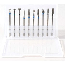Set of 10 Professional Diamond Cutter for Nail Caps, Strands, Semi-Permanent Nail Polish, Acrylic Nails and Gel Nails