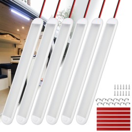 RVZONE 12V LED Interior Light Bar 120LEDs 1800LM 8W DC Frosted 12 Volt led Strip Lights with ON/Off Switch 12v led Light Enclosed Trailer Truck Interior Lights for Camper Truck Van RV Trailer Cargo